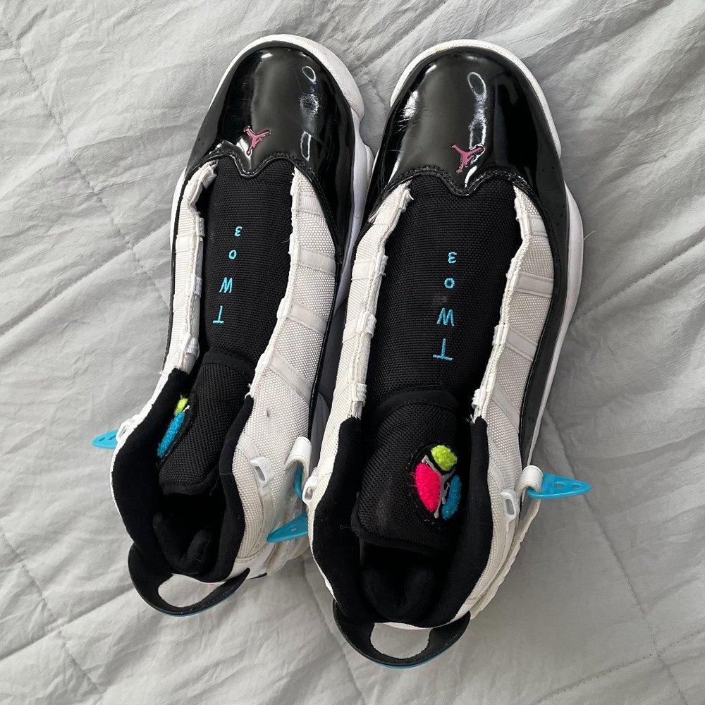 Men White Black Air Jordan 6 Rings Size US 12